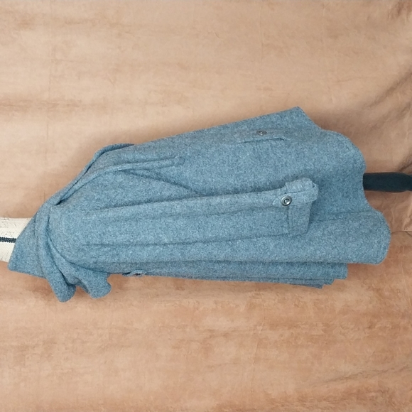 ZOE D. 100% wool flare jacket/coat with hood gray size L - Picture 2 of 5